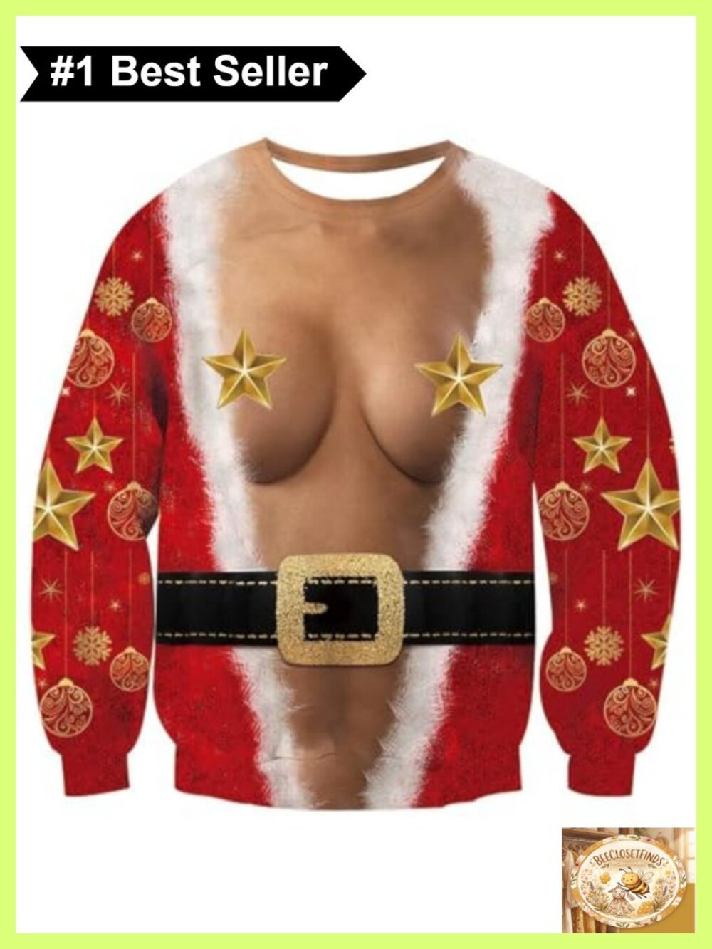 Ugly Christmas Sweatshirt 3D Graphic Xmas Pullover Crewneck Long Sleeve